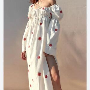 Free People‎ Emory Embroidered Midi Dress S